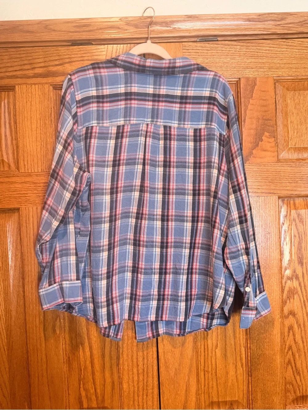 Levi's Blue and Red Plaid Button-Down Shirt Boyfriend Fit